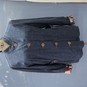 KORETS Denim Shacket Top by Cityblues Amazing Detail; XL; NWOT